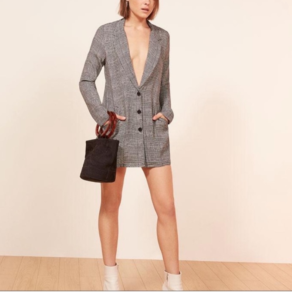 Reformation Plaid Blazer Dress